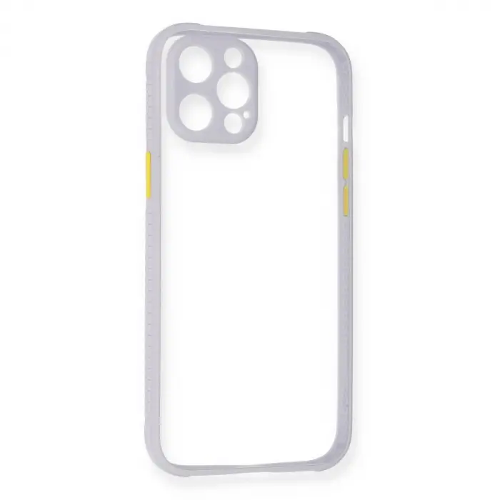 İphone 12 Pro Max Kılıf Miami Şeffaf Silikon - Lila