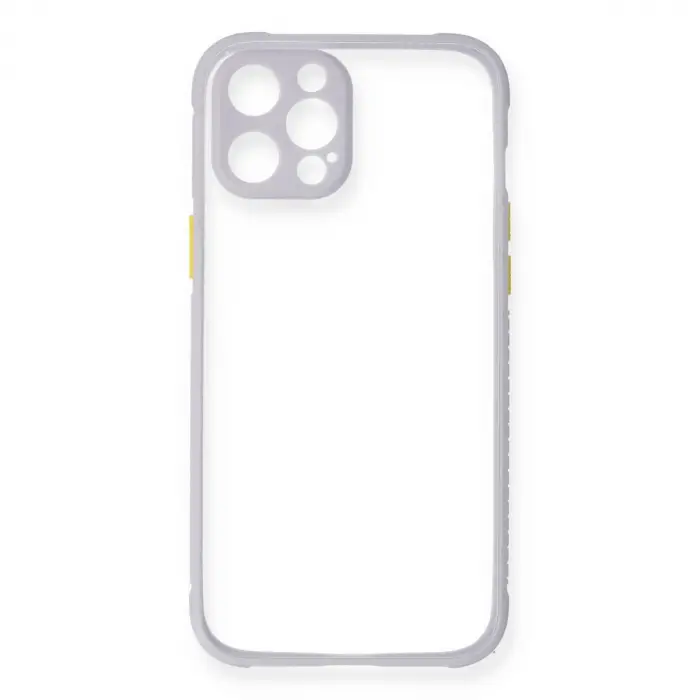 İphone 12 Pro Max Kılıf Miami Şeffaf Silikon - Lila