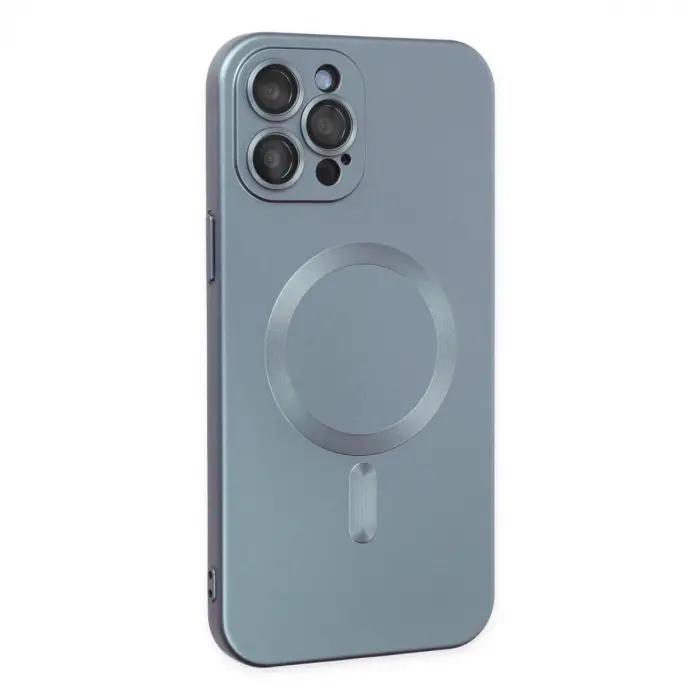 İphone 12 Pro Max Kılıf Moshi Lens Magneticsafe Silikon - Sierra Blue