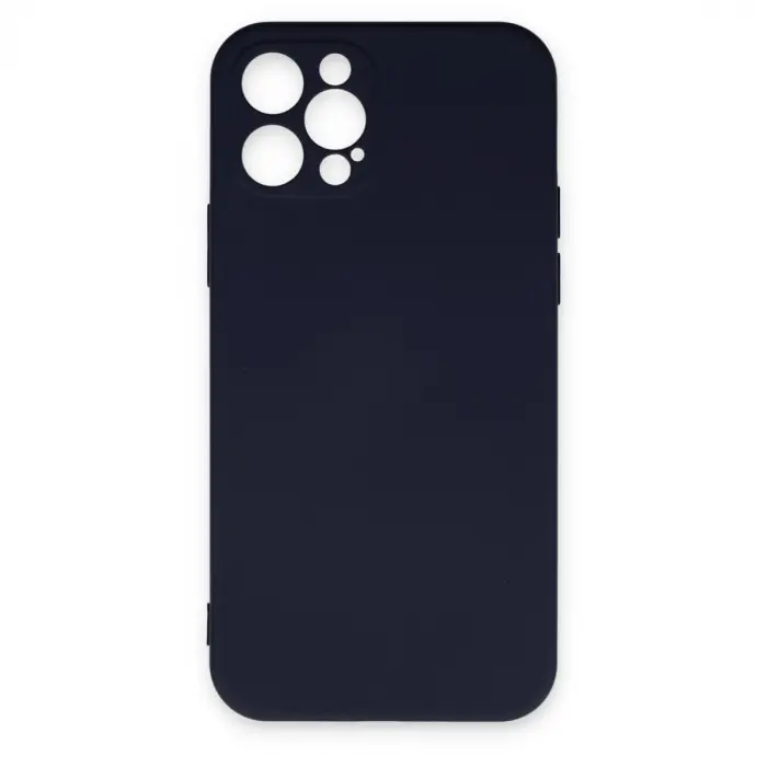 İphone 12 Pro Max Kılıf Nano İçi Kadife Silikon - Lacivert