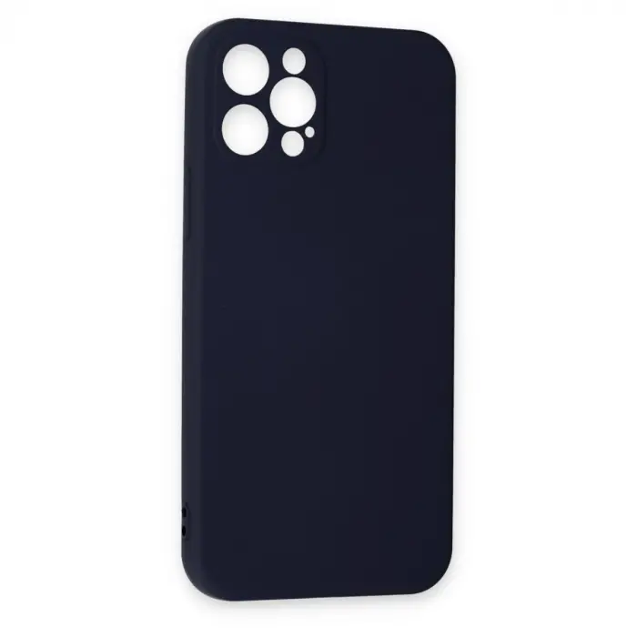 İphone 12 Pro Max Kılıf Nano İçi Kadife Silikon - Lacivert