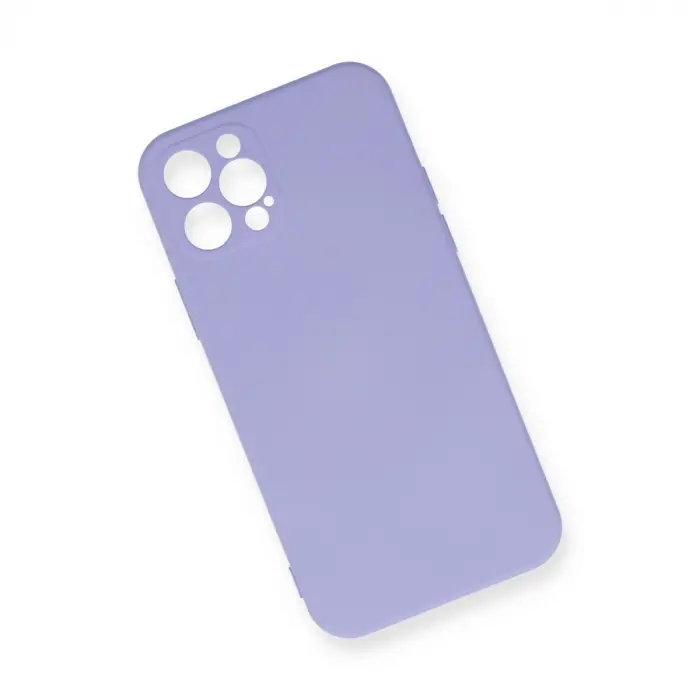 İphone 12 Pro Max Kılıf Nano İçi Kadife Silikon - Lila