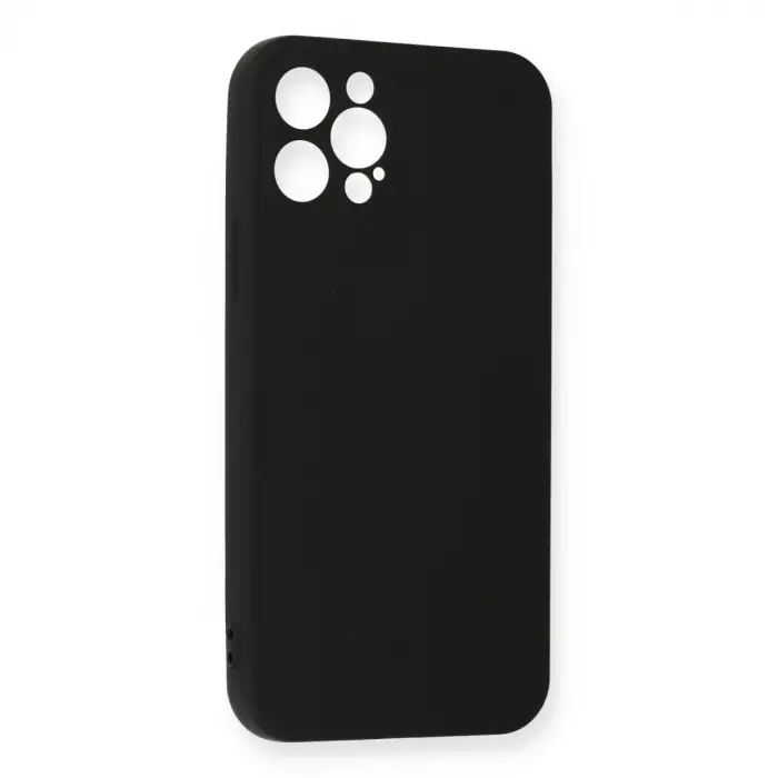 İphone 12 Pro Max Kılıf Nano İçi Kadife Silikon - Siyah