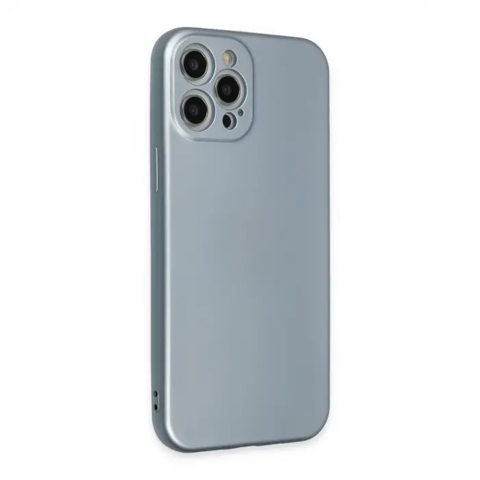 İphone 12 Pro Max Kılıf Nano İçi Kadife Silikon - Sky Blue