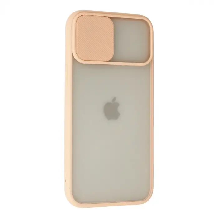 İphone 12 Pro Max Kılıf Palm Buzlu Kamera Sürgülü Silikon - Pembe