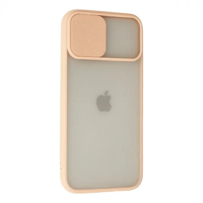 İphone 12 Pro Max Kılıf Palm Buzlu Kamera Sürgülü Silikon - Pembe