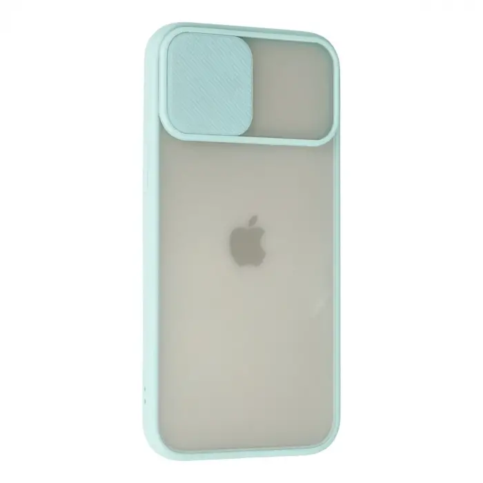 İphone 12 Pro Max Kılıf Palm Buzlu Kamera Sürgülü Silikon - Turkuaz