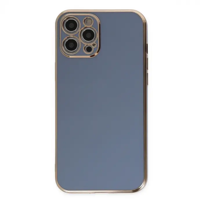 İphone 12 Pro Max Kılıf Volet Silikon - Mavi