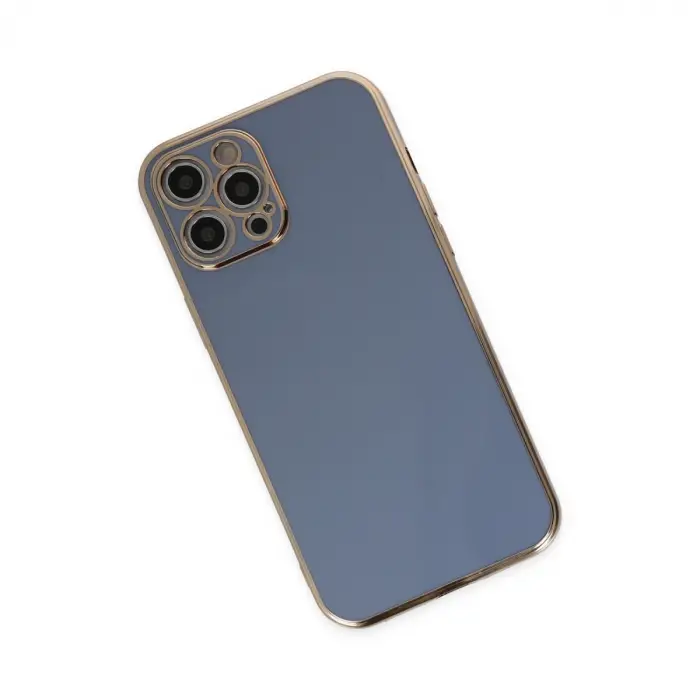 İphone 12 Pro Max Kılıf Volet Silikon - Mavi