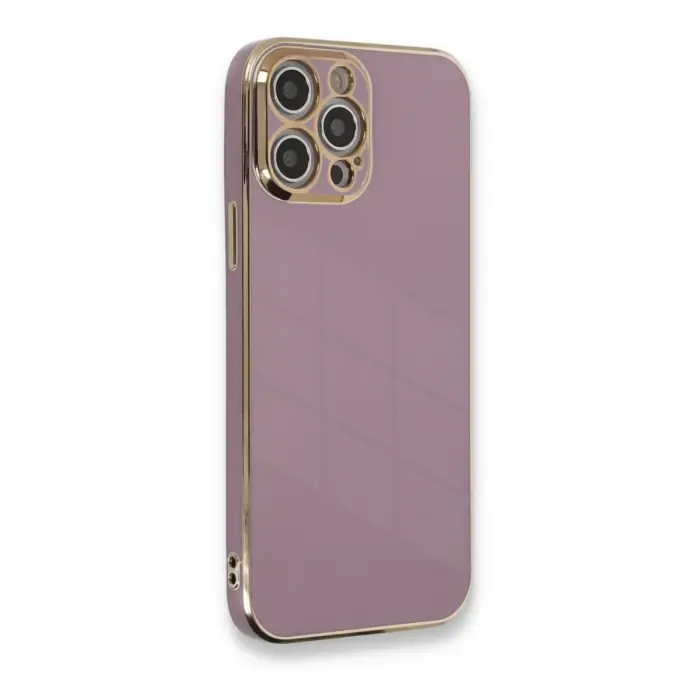 İphone 12 Pro Max Kılıf Volet Silikon - Mor