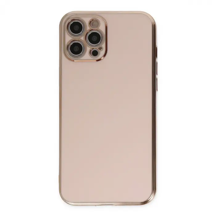 İphone 12 Pro Max Kılıf Volet Silikon - Pembe