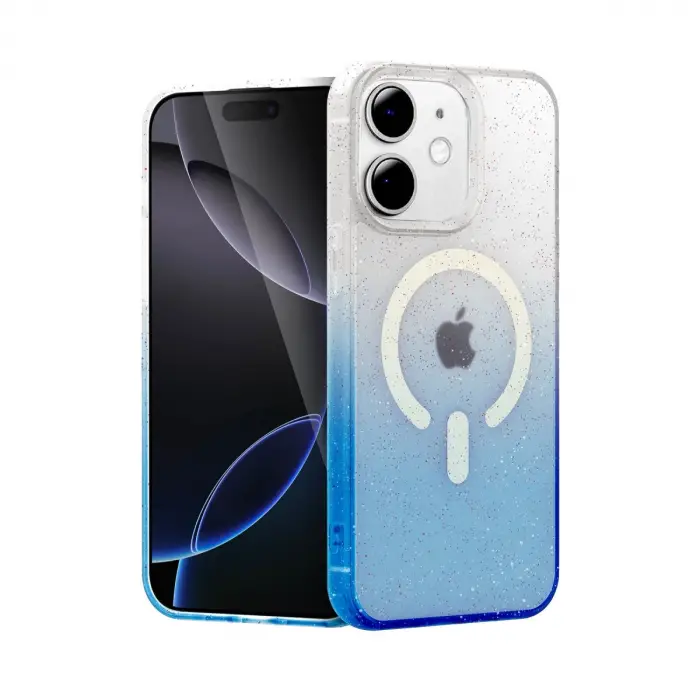 İphone 12 Pummel Shiny Magsafe Kapak - Mavi