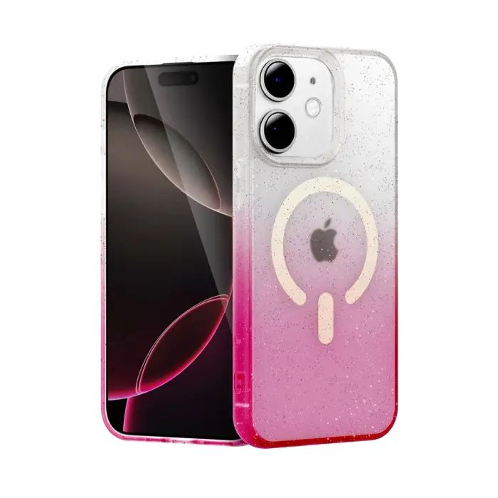 İphone 12 Pummel Shiny Magsafe Kapak - Pembe