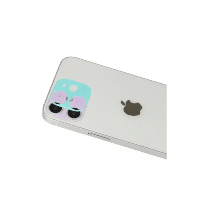 İphone 12 Rainbow Kamera Lens Koruma Cam - Mor