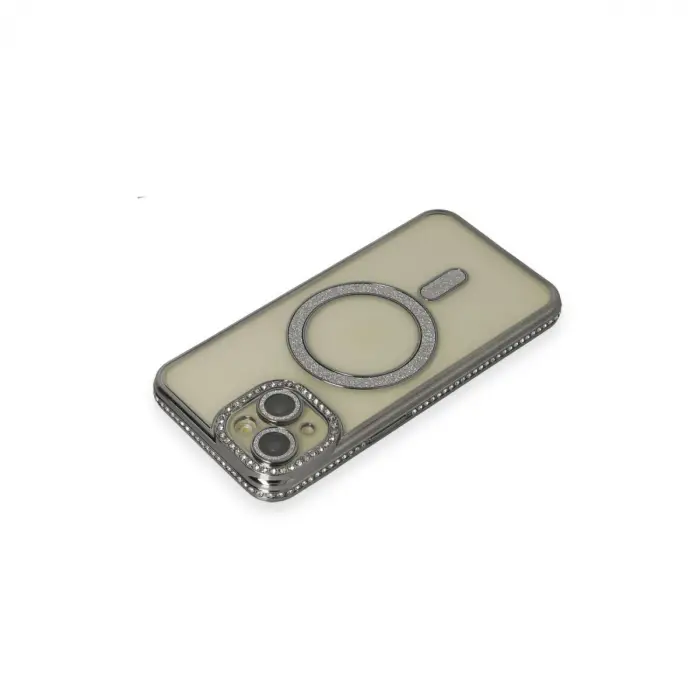 İphone 13 Kılıf Joke Simli Magneticsafe Kılıf - Gri