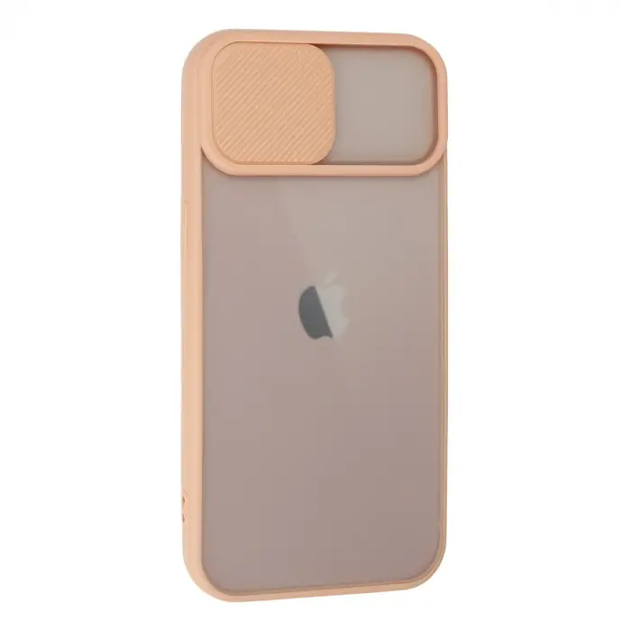İphone 13 Kılıf Palm Buzlu Kamera Sürgülü Silikon - Pembe