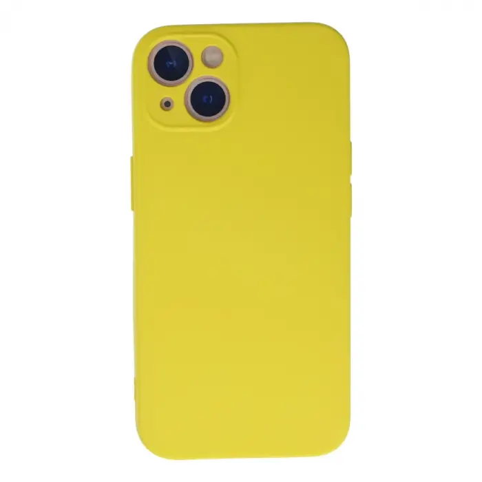 İphone 13 Mini Kılıf Nano İçi Kadife Silikon - Sarı