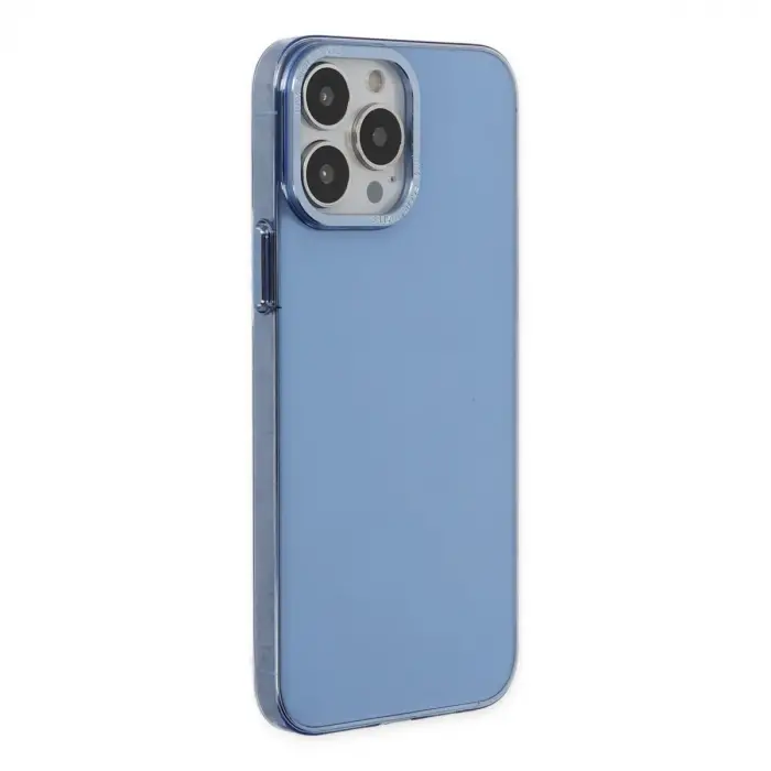 İphone 13 Pro Kılıf Anka Pc Sert Metal Kapak - Mavi