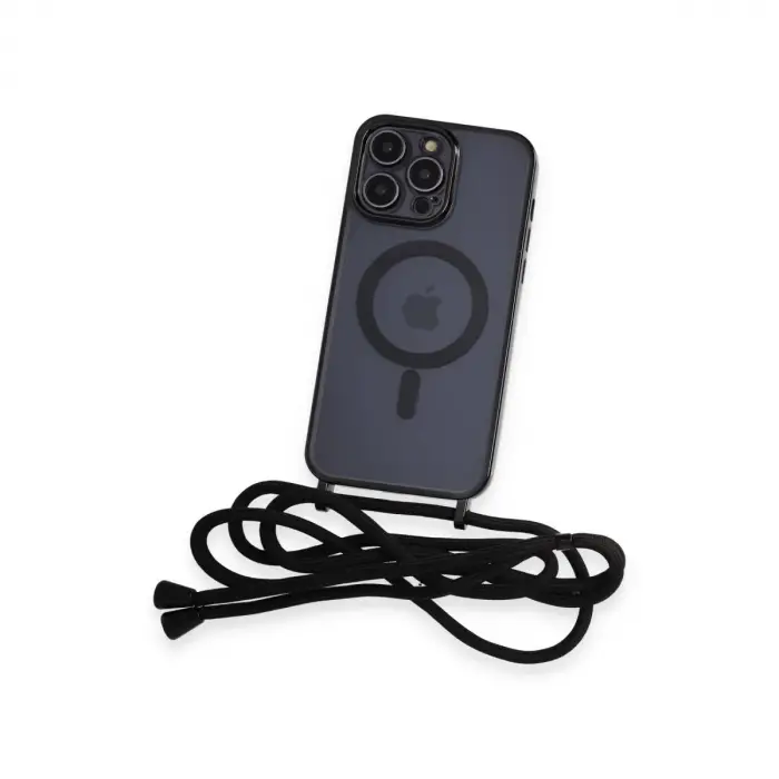 İphone 13 Pro Kılıf Divo Lazer Askılı Magsafe Kapak - Siyah