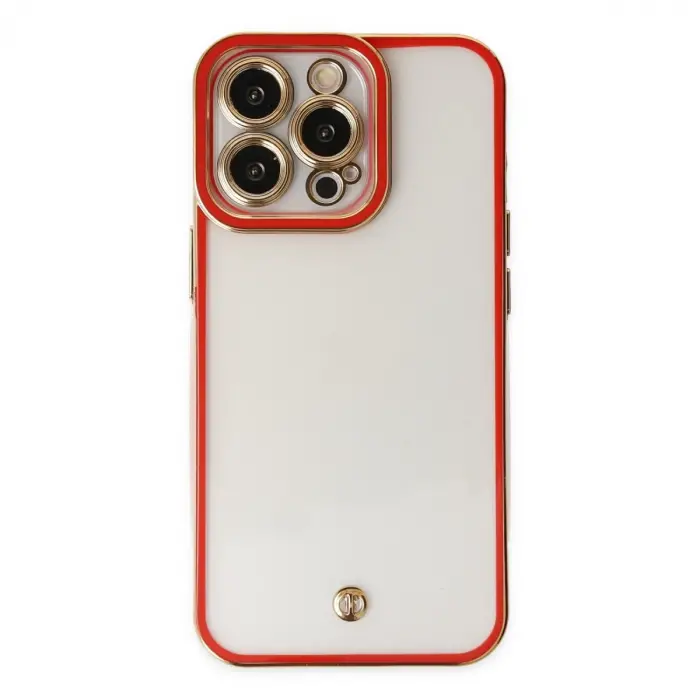 İphone 13 Pro Kılıf Liva Lens Silikon - Kırmızı