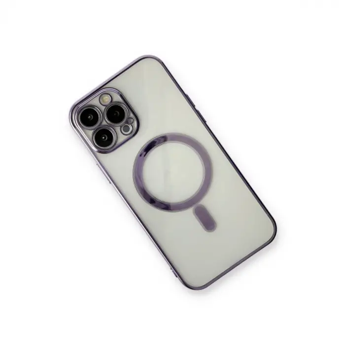 İphone 13 Pro Kılıf Magneticsafe Lazer Silikon - Mor