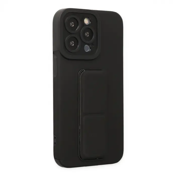 İphone 13 Pro Kılıf Mega Standlı Silikon - Siyah
