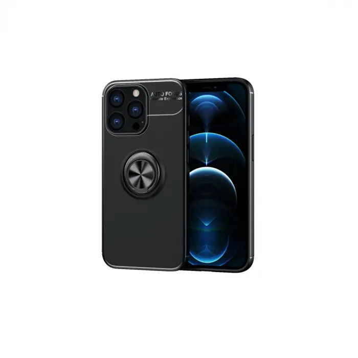 İphone 13 Pro Kılıf Range Yüzüklü Silikon - Siyah