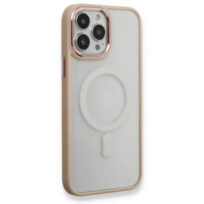 İphone 13 Pro Kılıf Room Magneticsafe Silikon - Pudra