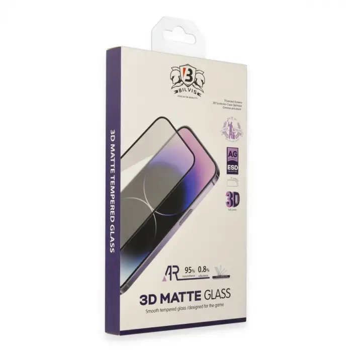 İphone 13 Pro Max Bilvis 3d Mat Cam Ekran Koruyucu