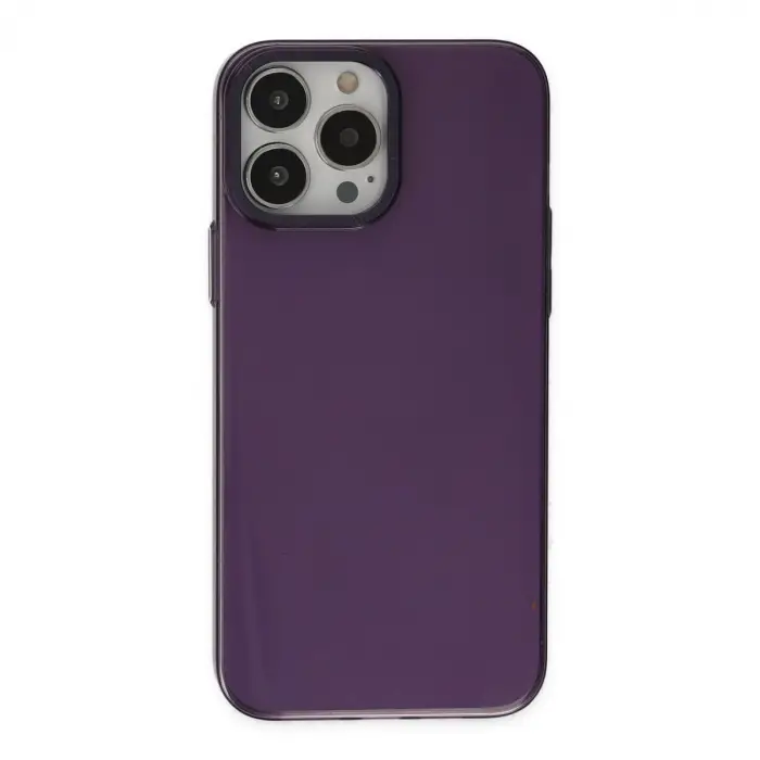 İphone 13 Pro Max Kılıf Anka Pc Sert Metal Kapak - Mor