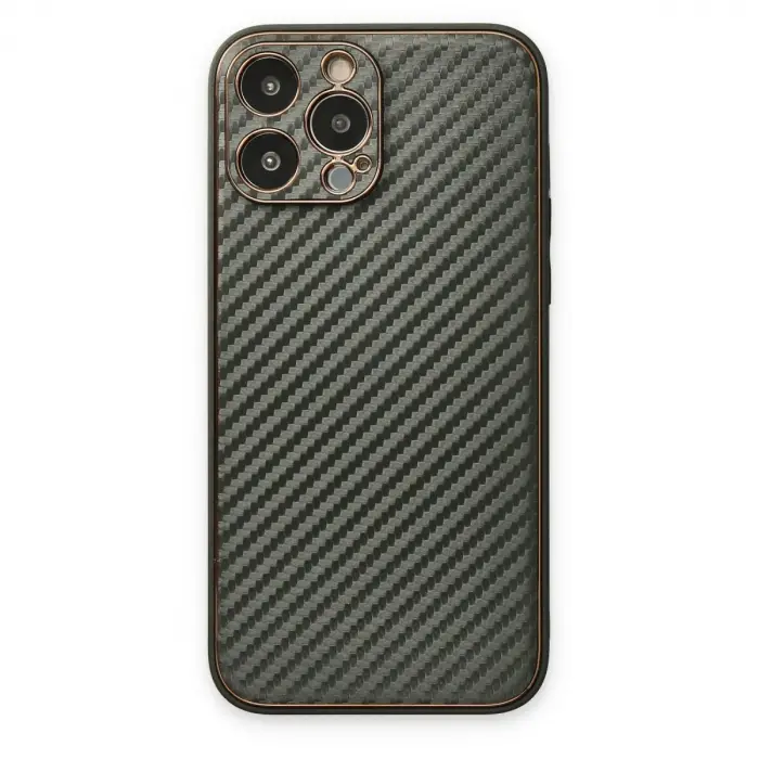 İphone 13 Pro Max Kılıf Coco Karbon Silikon - Füme