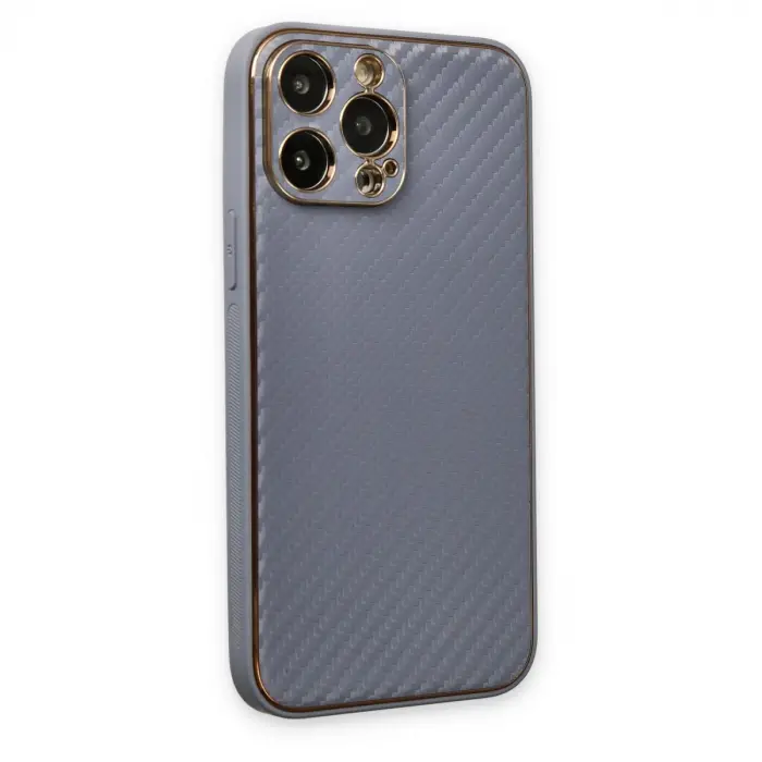 İphone 13 Pro Max Kılıf Coco Karbon Silikon - Gri