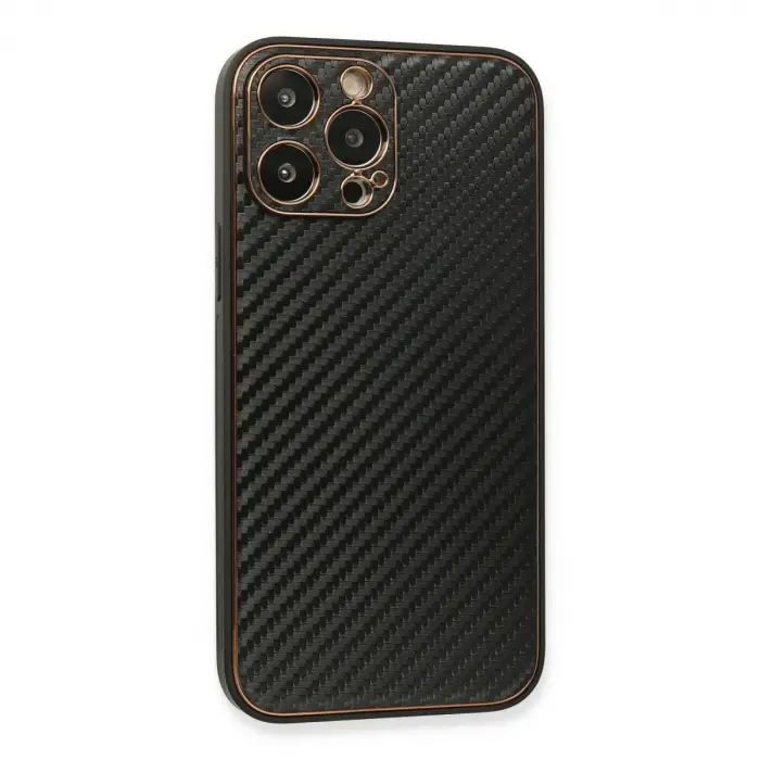 İphone 13 Pro Max Kılıf Coco Karbon Silikon - Siyah