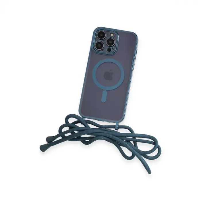 İphone 13 Pro Max Kılıf Divo Lazer Askılı Magsafe Kapak - Sierra Blue