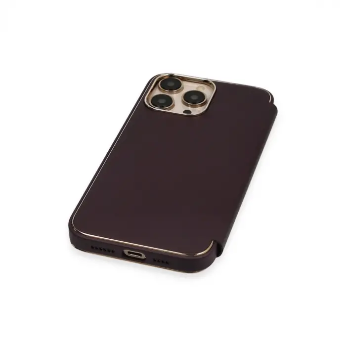 İphone 13 Pro Max Kılıf Dolpin Kapaklı - Derin Mor