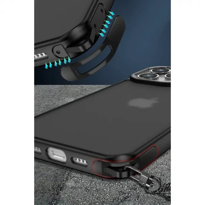 İphone 13 Pro Max Kılıf Elegant Kapak - Titan Gri