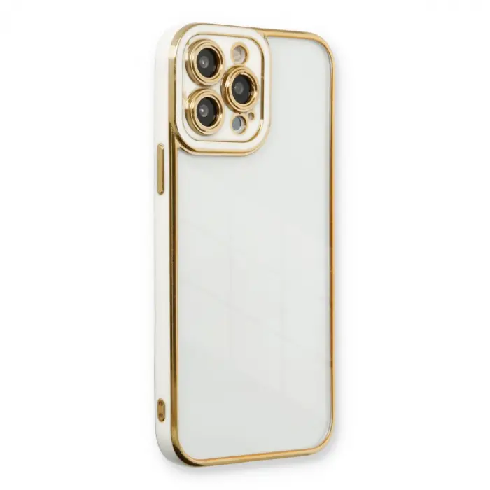İphone 13 Pro Max Kılıf Liva Lens Silikon - Beyaz