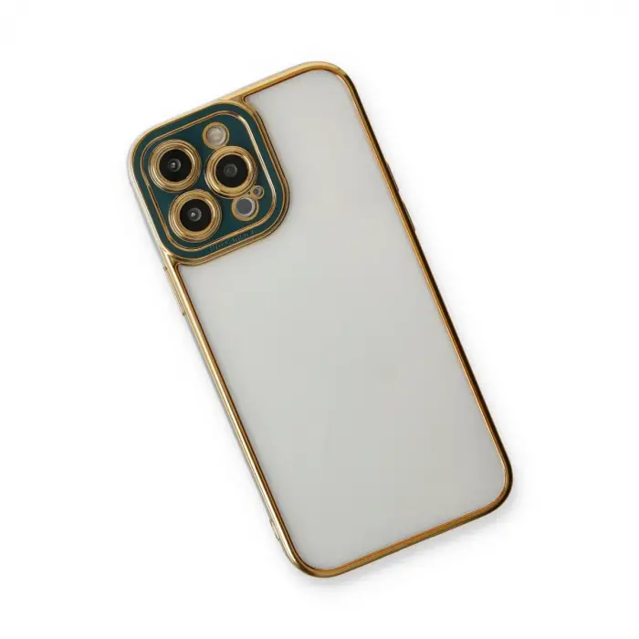 İphone 13 Pro Max Kılıf Liva Lens Silikon - Yeşil