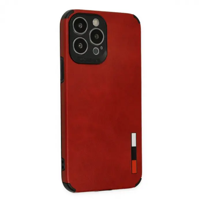 İphone 13 Pro Max Kılıf Loop Deri Silikon - Kırmızı