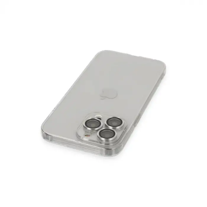 İphone 13 Pro Max Kılıf Luko Lens Silikon - Gümüş