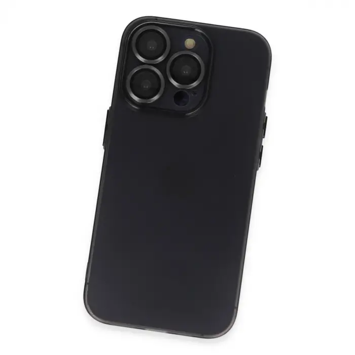 İphone 13 Pro Max Kılıf Luko Lens Silikon - Siyah