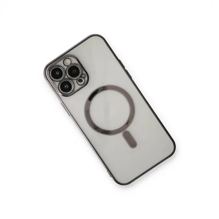 İphone 13 Pro Max Kılıf Magneticsafe Lazer Silikon - Siyah