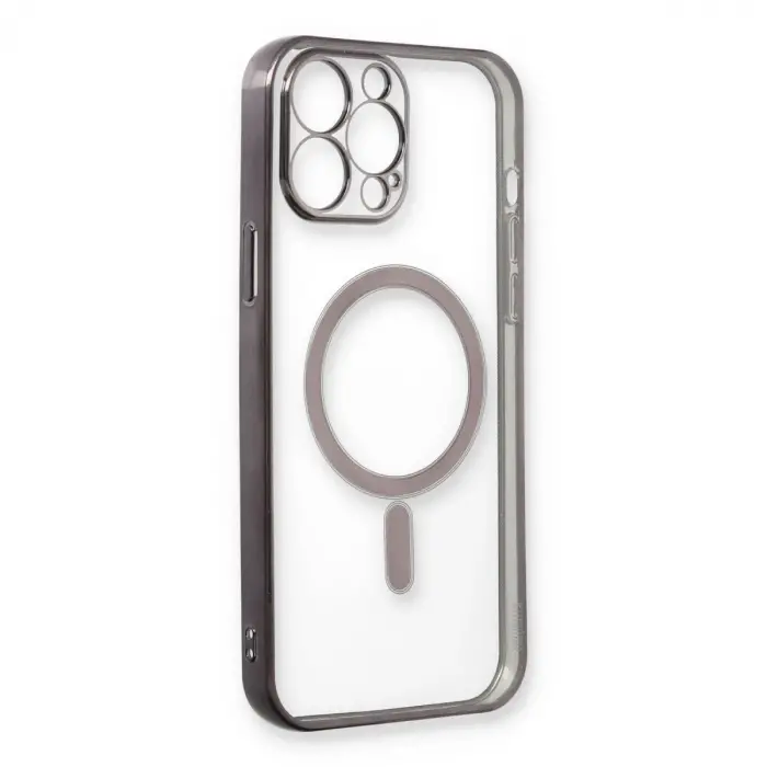 İphone 13 Pro Max Kılıf Magneticsafe Lazer Silikon - Siyah