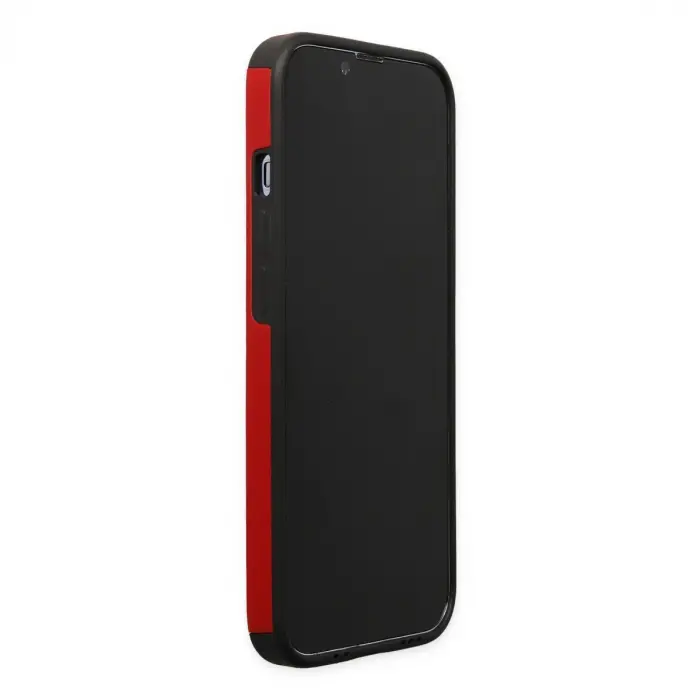 İphone 13 Pro Max Kılıf Mega Standlı Silikon - Kırmızı