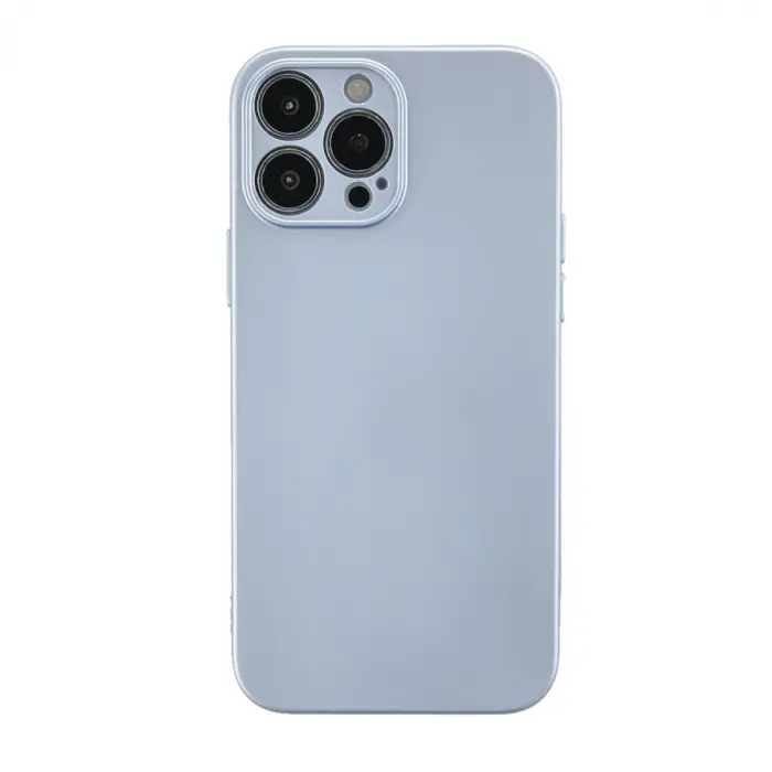 İphone 13 Pro Max Kılıf Nano İçi Kadife Silikon - Sky Blue