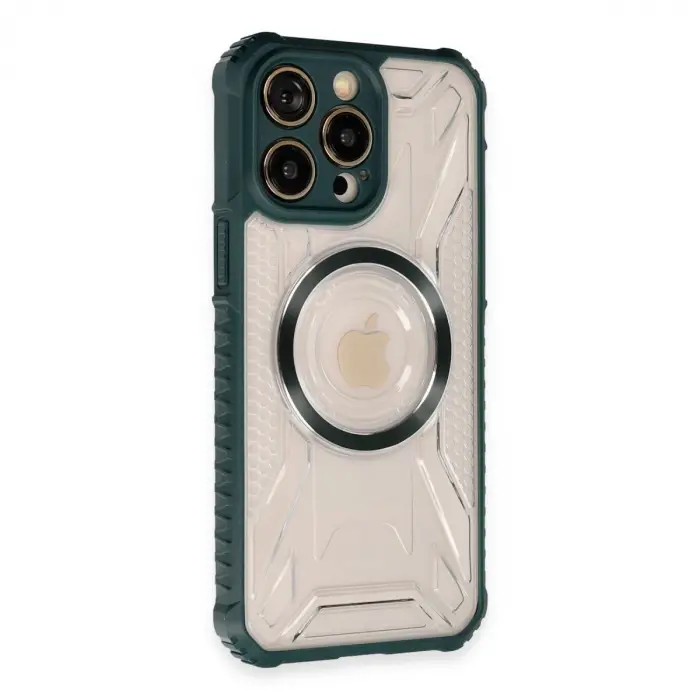 İphone 13 Pro Max Kılıf Prag Magneticsafe Kapak - Koyu Yeşil