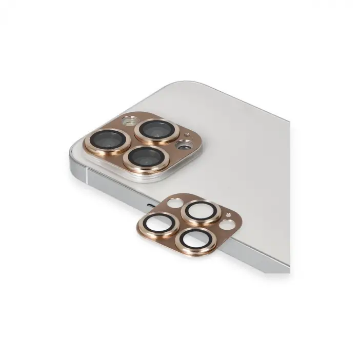 İphone 13 Pro Max Pers Alüminyum Kamera Lens - Gold