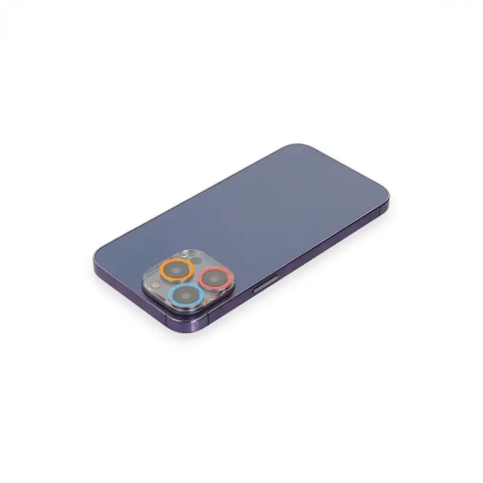 İphone 13 Pro Renkli Kamera Lens Koruma Cam - Pembe-mavi
