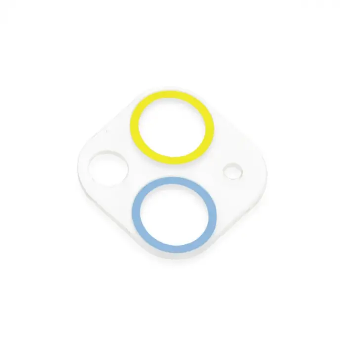 İphone 13 Renkli Kamera Lens Koruma Cam - Sarı-mavi