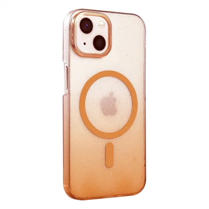 İphone 14 Glossy Magsafe Kapak - Turuncu